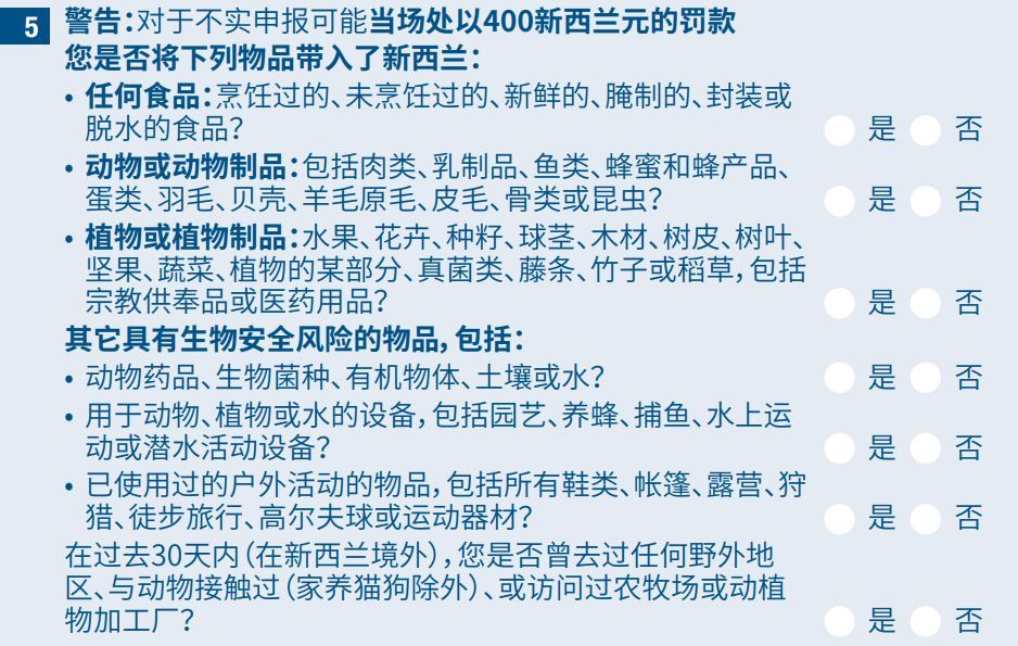 新西兰新版入境卡10月正式启用